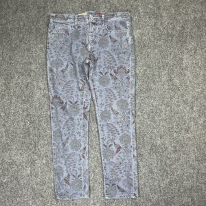 Pilcro Anthropologie Jeans Womens Size 29 Blue Denim Floral Slim Boyfriend